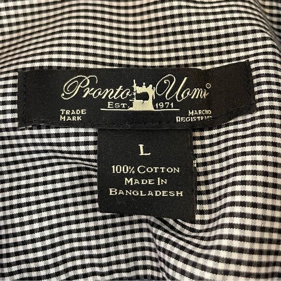 Pronto Uomo Button Down Dress Shirt Size L - Picture 9 of 9